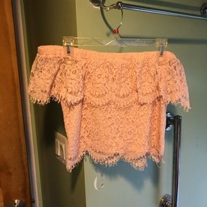 Light pink off the shoulder top